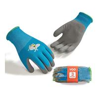 Vgo... 3 Pairs Kids Gardening Gloves Ages 3-9| Natural Latex Grip|Breathable Yard Work & DIY Safety Gloves, Machine Washable For Outdoor Play (3 Pairs, Size XXS, Blue, RB6013-KID)