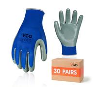 Vgo... 30Pairs Men's Safety Work Gloves,Coated Gardening,Dipping,Warehouse Gloves(Blue,NT2110)