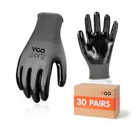 Vgo... 30Pairs Men's Safety Work Gloves,Coated Gardening,Dipping, Warehouse Gloves(Gray,NT2110)