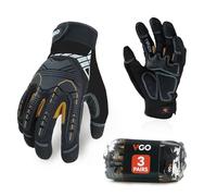 Vgo... 3pairs Safety Work Gloves Touchscreen, Anti Impact Heavy Duty Gloves Antivibration for Warehouse Trucker Carpenters Fitter Moto