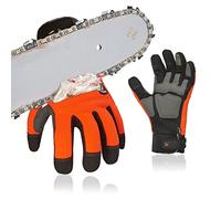 Vgo... Chainsaw Gloves 12-Layer on Both Hands Back, Anticuti Gloves Slash Proof, Safety Forestry Work Gloves with Touchscreen