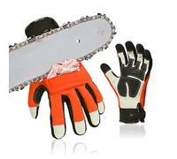 Vgo... Chainsaw Gloves 12-Layer Protection on Both Hands in Cowhide, Forestry Work Gloves Touchscreen Utility Touchscreen