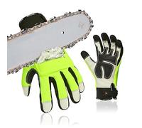 Vgo... Chainsaw Gloves 12-Layer Protection on Both Hands in Cowhide, Forestry Work Gloves Touchscreen Utility Touchscreen