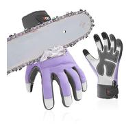 Vgo... Chainsaw Gloves 12-Layer Protection on Both Hands in Cowhide, Women Forestry Work Gloves Touchscreen Utility Touchscreen