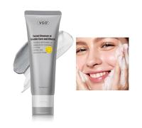 VGO Face Cleanser, Face Wash of Double Care and Effects, Cleansing Mud Mask & Amino Acid Cleansing Double Tube in 1 Facial Cleanser for All Skin Types (100g)