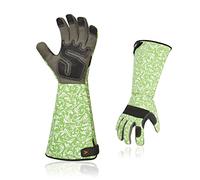Vgo... Gardening Gloves Women Long Sleeves in Leather with Touchscreen, Long Work Gloves Gauntlet Puncture-proof Thorn Proof for Yard Garden Agriculture,1 pair