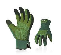 Vgo... Gardening Gloves Women Touchscreen Thornproof, Utility Work Gloves in Pig Leather for Garden Building Warehouse, Dexterity & Breathable Construction Gloves