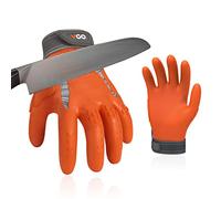 Vgo... NGG X1 Seamless Utility Gloves,Cut Resistant Safety Work Gloves,HPPE Anti-cut Liner,EN388 level C,ANSI level A3,Anti-slip Palm Mechanic Gloves(TP1112HY,Orange,L,1Pair)
