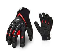 Vgo... Safety Work Gloves Touchscreen, Anti Impact Heavy Duty Gloves Antivibration for Warehouse Trucker Carpenters Fitter Moto, 1 pair