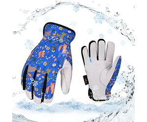 Vgo... Winter Waterproof Kids Gloves, 3M Thinsulate C40 Lined, Thermal Child Gloves for Toddler Gardening Playing Light Duty, Age 3-8, 1 pair