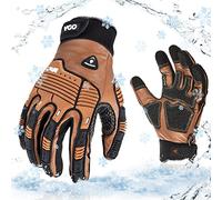 Vgo... Winter Work Gloves Men Waterproof, Warm Heavy Duty Gloves Touchscreen Anti Impact Utility for Warehouse Mechanics Carpenter Trucker in Cold Weather