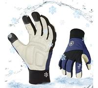 Vgo Winter Work Gloves - Waterproof Touchscreen, 3M Thinsulate C40 Thermal Gloves for Freezer, Warehouse, Gardening & Utility - 1 Pair