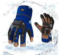 Vgo... Winter Work Gloves Waterproof Touchscreen,Thermal Heavy Duty Gloves TPR Anti-impact Anti-Vibration for Trucker Freezer Delivery Warehouse, 1pair