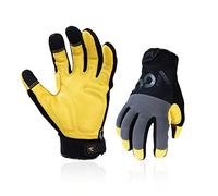 Vgo... Work Gloves Anti Vibration in Cowhide Touchscreen, Mechanics Gloves Multi-purpose Light&Medium Duty, 1 pair(Gray,CA7723)