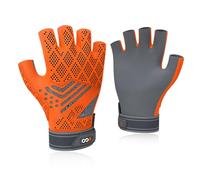 Vgo... Work Gloves Men Fingerless Seamless Anti-impact Multipurpose Utility Seamless Gloves for Delivery Carpenter Sport, Summer Light Duty