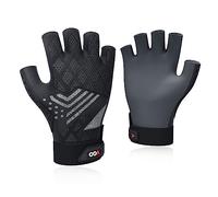 Vgo... Work Gloves Men Fingerless Seamless Anti-impact Multipurpose Utility Seamless Gloves for Delivery Carpenter Sport, Summer Light Duty