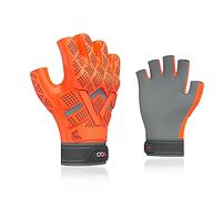 Vgo... Work Gloves Men Fingerless Seamless Anti-impact Multipurpose Utility Seamless Gloves for Delivery Carpenter Sport, Summer Light Duty