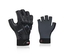 Vgo... Work Gloves Men Fingerless Seamless Anti-impact Multipurpose Utility Seamless Gloves for Delivery Carpenter Sport, Summer Light Duty