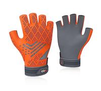 Vgo... Work Gloves Men Fingerless Seamless Anti-impact Multipurpose Utility Seamless Gloves for Delivery Carpenter Sport, Summer Light Duty