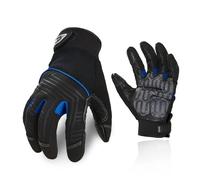 Vgo... Work Gloves Men in Cowhide Leather, Heavy Duty Mechanic Work Gloves Touchscreen Anti-Vibration Anti-abrasion Safety Gloves,1 Pair