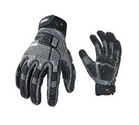 Vgo... Work Gloves Men Touchscreen in Cowhide Palm, Heavy Duty Gloves Anti Impact Utility for Warehouse Mechanics Carpenter Trucker, 1 pair(L)