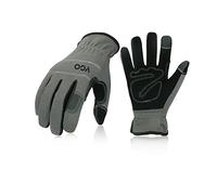 VgoGloves 2 Pairs Safety Work, Builder, Gardening, Light Duty Mechanic (NB7581, Gray, L)