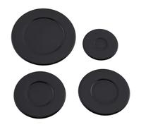 VGOL 1 Set Cooker Oven Gas Hob Rapid Burner Flame Caps Replacement Kit Black Cooker Hat Set Compatible with Gas Stove Burners(55/75/75/100mm)