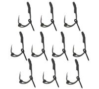 VGOL 10 Sets Carp Fishing D-Rig Tackle Kit, Compatible with Lead Clip Systems, Size 6 Hooks, 12mm Bait Screws, Anti-Tangle Sleeves