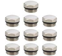 VGOL 10pcs 1/2"BSP Radiator Cover Plugs Stop End Cap, Brass Nickel Plated, for Radiator