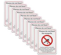 VGOL 10pcs 150mm x 200mm Please Do Not Feed The Seagulls Sign Please do Not Feed Self Adhesive Sticker Suitable for Park Seaside