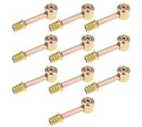 VGOL 10pcs M6x52mm Furniture Cam Locking Screws 4 in 1 Connector Fittings Bolt Nuts for Beds Wardrobes
