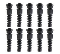 VGOL 10pcs PG7 IP68 Black Cable Gland 3-6.5mm Waterproof Nylon Joint with Adjustable Locknut and Strain Relief for Cable Fixing