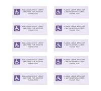 VGOL 10Pcs Please Leave at Least 2 METRES for Access Vehicle Wheelchair Sticker Vinyl Decal Sign Notice