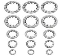 VGOL 150pcs Internal Toothed Shakeproof Lock Washers 304 Stainless Steel Bolt Base DIN6798J for Furniture Repair Outdoor Construction Electrical Maintenance (M4/M6/M8/M10/M12)