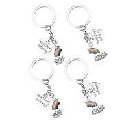 VGOL 2 Pairs Best Friends Keyrings Split Rainbow No Matter Where Charm Pendant Long Distance Friendship Relationship Keychains Gifts for Friends