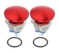 VGOL 2 PCs 19MM Self Reset Metal Push Button Switch Waterproof Start Button AC/DC 12V-250V, Red