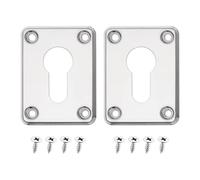 VGOL 2 Sets Repair Escutcheon Key Hole Cover Replacement Stainless Steel Square Keyhole Cover Plate Home Accessories for Door Silver