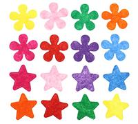 VGOL 200PCS Felt Flowers Fabric Flower Embellishments Flower & Star Shape Decals DIY Craft Decoration for Bobby Pins Hat Invitation Card Bag Shoe Mixed Colour