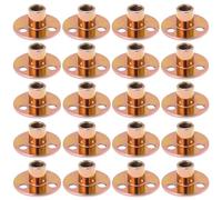 VGOL 20pcs M10 3-Hole T-Nuts Galvanized Plate Round Base Screw-in T-Nut Furniture Hardware Flange Insert Female Thread Replacement for Furniture Installation