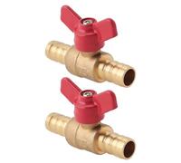 VGOL 2pcs 1/2" Brass Pex Ball Valve Shut Off Valve with Red Handle for 1/2" Pex Tubing Hot Cold Water