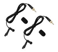 VGOL 2Pcs 3.5mm TRS Omnidirectional Lavalier Microphone Wireless Audio Microphone with Sponge Cover Compatible with Sennheiser EW100 EW300 EW500 SK100 1.5m