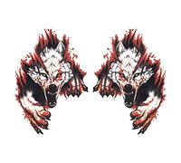 VGOL 2PCS 3D Lifelike Wolf Sticker Simulation Animal Decal Self-Adhesive PET Decorative Emblem Badge for Automotive Motorcycle Window Wall Laptop