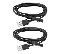VGOL 2Pcs Black Grooming Electric Shaver Charger Adapter Cable Replacement 5V USB AC Power Adapter Compatible with Meridian Shaver 1m Long