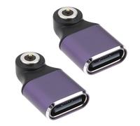 VGOL 2PCS Type-C Smart Ring Charging Converter 500mA Compatible With Ring Sizes (Purple)