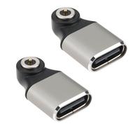 VGOL 2PCS Type-C Smart Ring Charging Converter 500mA Compatible With Ring Sizes (Silver)