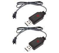 VGOL 2Pcs USB Power Charger Cable SM 2P Plug 7.2V 250mA Output Nickel Cadmium Nickel Metal Hydride Battery Pack for RC Excavator