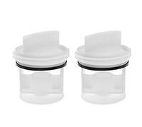 VGOL 2Pcs Washing Machine Drain Filter 647920 00647920 605010 00605010 Compatible with Bosch Compatible with Siemens Washing Machine Drain Pump Fluff Filter White