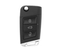 VGOL 3 Button Remote Flip Key Shell Compatible with New Beetle Cordoba Octavia Superb Replacement Folding Remote Key Fob Case Cover Housing with Uncut Blade