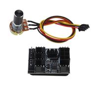 VGOL 3 Pin 4 Pin Chassis Fan Pressure Regulating Governor PWM PC Chassis Cooling Fan Hub 8 Way Splitter DC12V Speed Controller 6 Pin Power Port with Cable Black