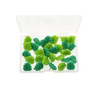 VGOL 30Pcs Green Leaves Drawing Pins Leaf Push Pins Creative Resin Thumbtacks Decorative Drawing Pins Office Supplies for Notice Board Cork Board Photos Maps